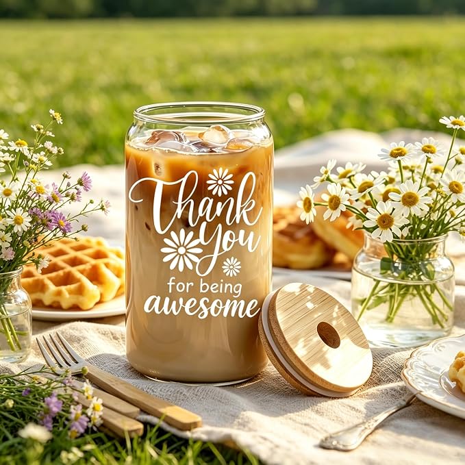 MUJUZE Thank You Gifts for Women, Thank You Glass Cups for Friends, Bestie | - Image 6