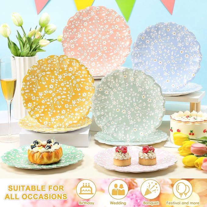 Yungyan 30 Pcs Ditsy Floral Paper Plates - Image 3