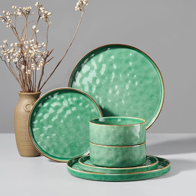 HaWare Dinnerware Sets, 6-Piece Plates and Bowls Set, Stoneware Dish Set by HaWare