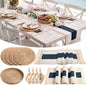 4 Sets Boho Decoration Placemats Round Woven Placemats, Cloth Napkins, Wood by Gandeer