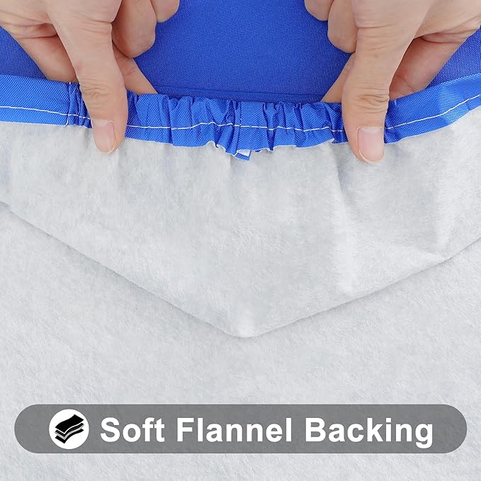 Smiry Rectangle Tablecloth, Elastic Fitted Flannel Backed Vinyl Tablecloths for 5ft Folding Tables, Waterproof Wipeable Table Covers for Indoor, Outdoor, Picnic and Camping (Blue, 30"x60")