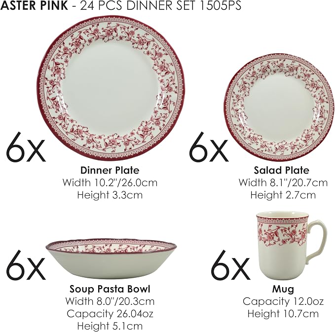24-Piece Porcelain Dinnerware Set - Image 2