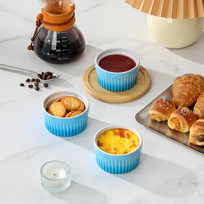MALACASA Ramekins 4 oz Oven Safe, Small Ceramic Souffle Dishes - Image 6