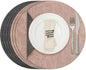 Myir JUN Round Placemats Dual Sided, Faux Leather Place Mats Set of 4 Indoor Placemats for Dining Table Outdoor Placemats Non-Slip Washable Table Mats (Set of 8, Gray Pink)