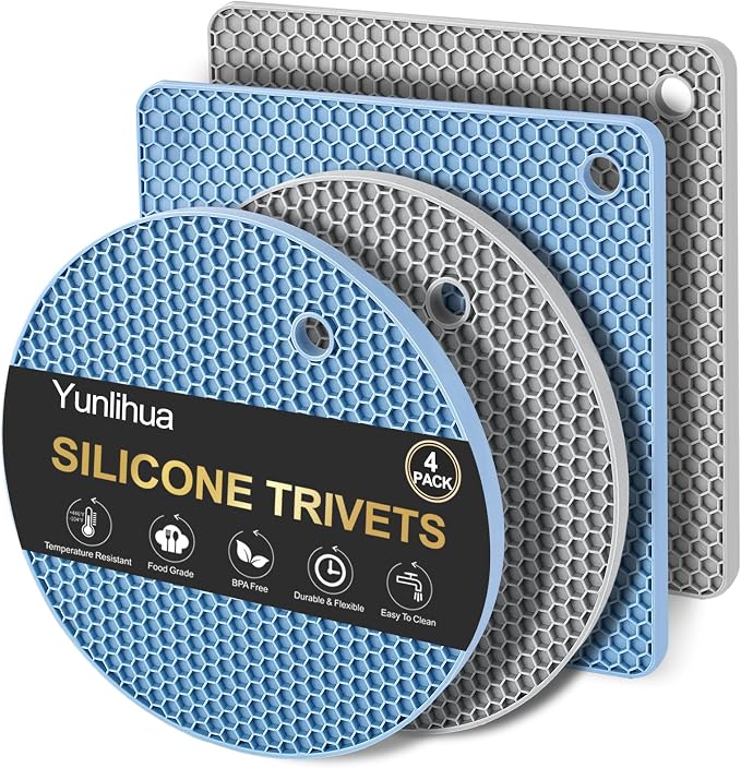 4 PCS Heat Resistant Silicone Trivet Mat by Unknown