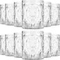 Qinyoung 12 Plastic Vintage Drinking Glasses 8.5oz Stemless Retro Embossed Wine by Qinyoung