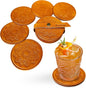 Handmade Leather Coasters 4" for Drinks by PREMIUMLEATHERHANDMADE
