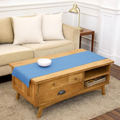 Solino Home 100% Pure Linen Table Runner Provence Blue, Fete 14 x 48 in | Table by SolinoHome