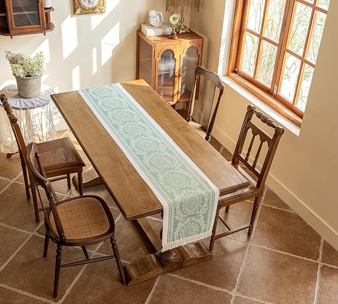 14x119 Medallion Table Runner Waterproof Rustic Farmhouse Macrame | Planning a by UWWGKK