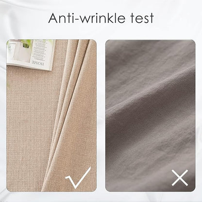 BALCONY & FALCON Small Square Tablecloth Washable Wrinkle Resistant and Water Proof Table Cloth Decorative Linen Tablecloths for Bedside End Table Bedroom Nightstand (Beige, 35x35)