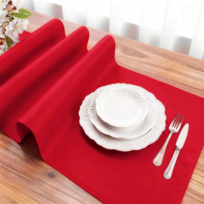 FOLINS&HOME Red Waterproof Decorative Table Runner 36 Inches Long | 210GSM - Image 3