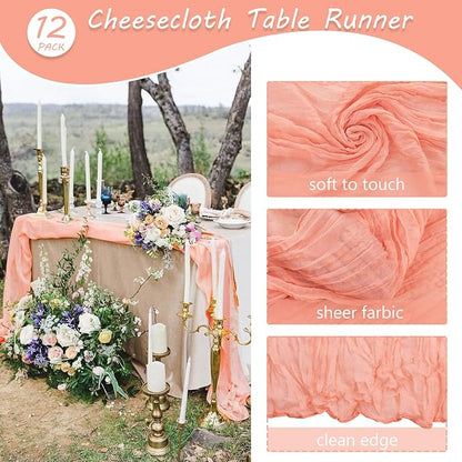 12 Pack 10Ft Cheesecloth Boho Gauze Table Runner - Image 4