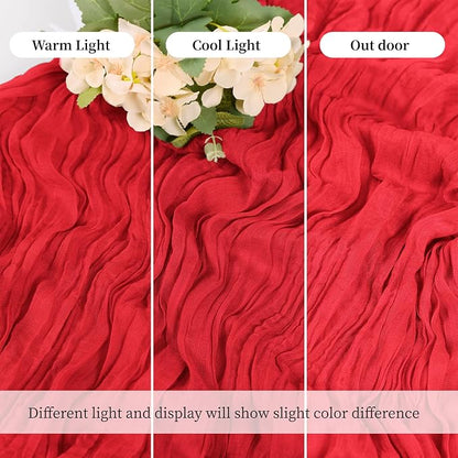 6 Pack Red Cheesecloth Table Runner, 17 x 108 Inch, Gauze Cheese Cloth Table - Image 6