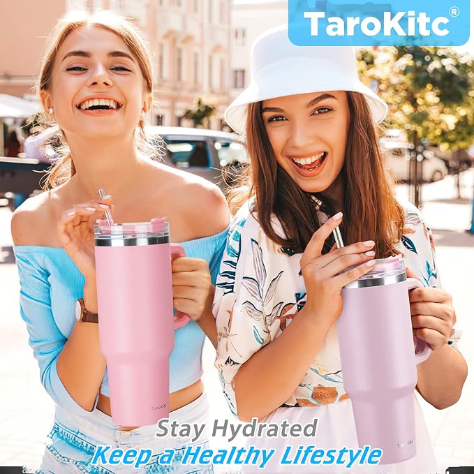 40 oz Tumbler with Handle | Stainless Steel Insulated Tumblers with Lids and - Image 7