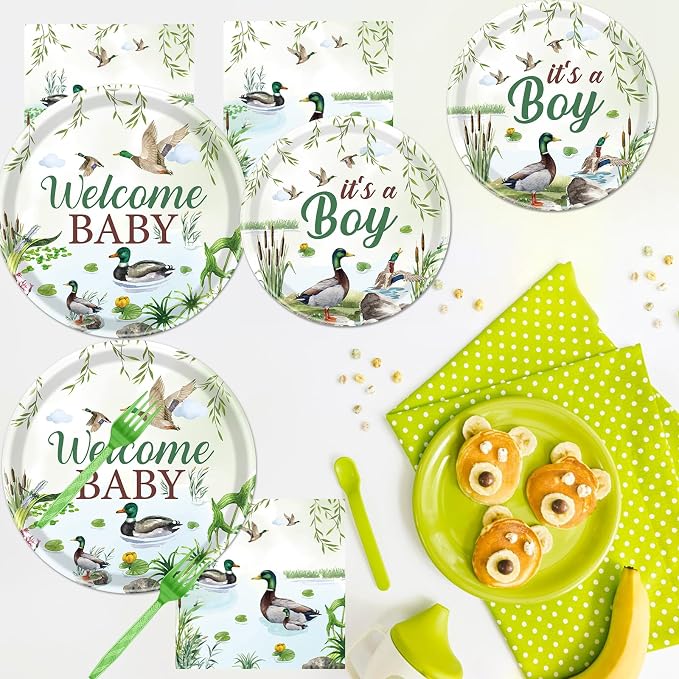 Rakuto Mallard Duck Baby Shower Decorations, Serve 24 - Image 5