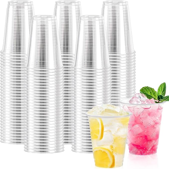 BYSNOW 12 oz Clear Plastic Cups by BYSNOW