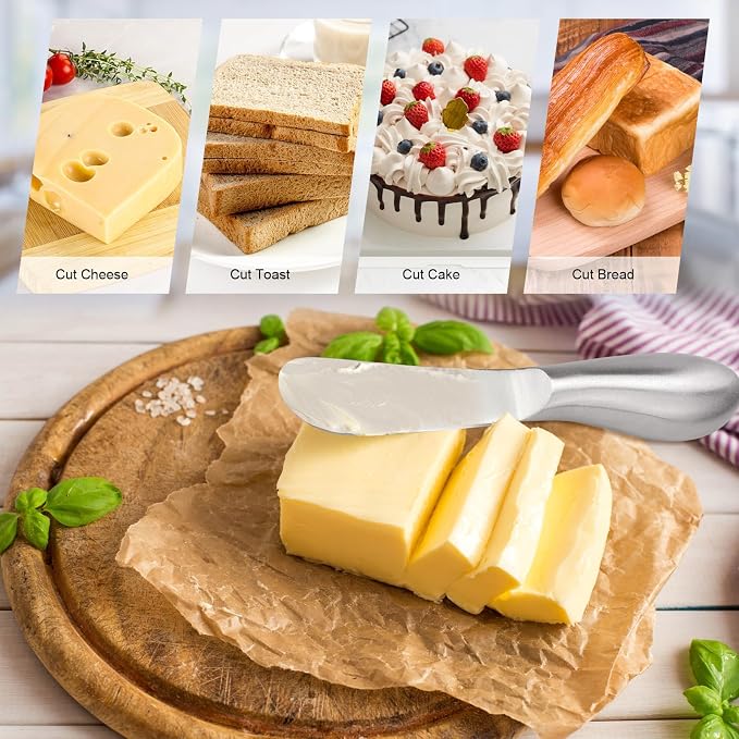 2 Pcs Stainless Steel Butter Knives, Cream Cheese, Pastry & Charcuterie Board - Image 5