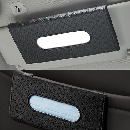 Car Sun Visor Tissue Holder, Car Napkin Holder, Premium PU Leather, Mask Holder - Image 6