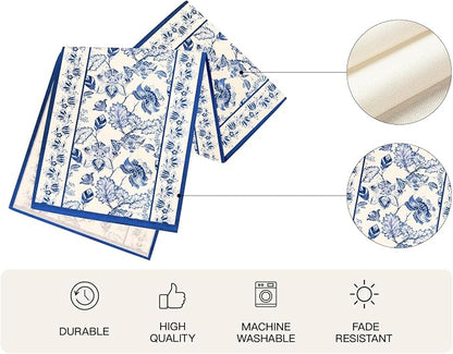 WRAPAHOLIC Blue Floral Table Runner - Image 2