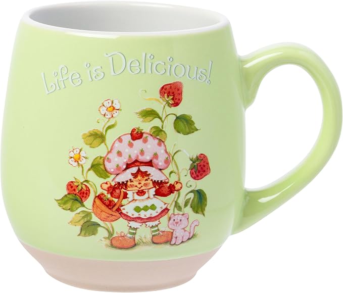 Silver Buffalo Strawberry Shortcake Custard, Clay Base Ceramic Mug, 16oz | Life by SilverBuffalo