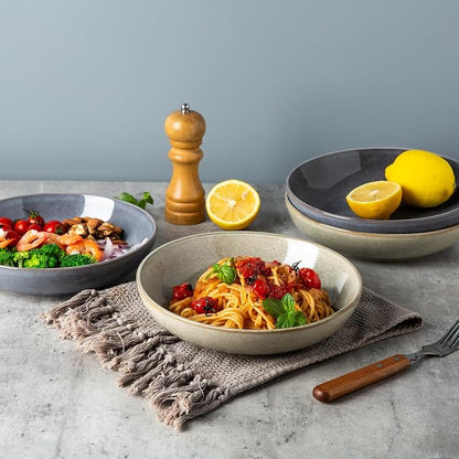 AmorArc 8.5'' Large Pasta Bowls, 36oz Stoneware Pasta Serving Bowls Set of 6 - Image 7