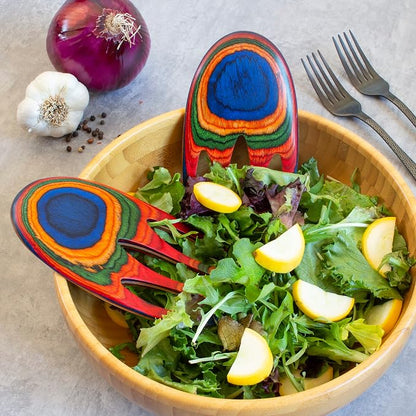 Baltique Marrakesh Salad Hands, Colorful Wood Salad Tongs Alternative | 2-piece - Image 2
