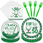 Rakuto Golf 50th Birthday Party Decorations 96PCS Plates Napkins Forks | Golf by Rakuto