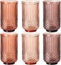 Venus Vintage Drinking Glasses Set of 6-17oz Hand-Blown Highball Ribbed by TrophyToast
