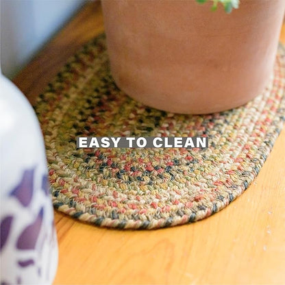 Homespice Kingston Jute Braided Chair Pads for Dining Chairs 15x15 Set of 2 - Vibrant Colors, Naturally Comforting & Reversible