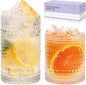 Moretoes 2pcs Hobnail Drinking Glasses, Vintage Glass Cups Set | 12 Oz Highball by Moretoes