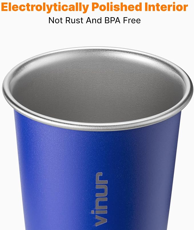 Stainless Steel Cups-20 oz Colorful Stackable Metal Drinking Glasses 4 Pcs | 20 - Image 4