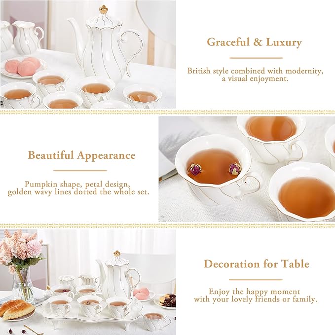 DUJUST 14 pcs Tea Set for 6 - Image 3