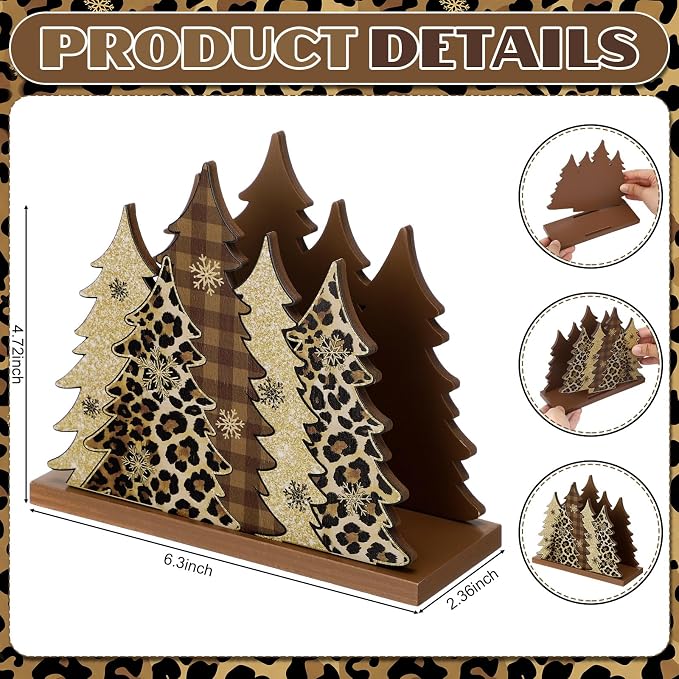 Leopard Print Christmas Tree Napkin Holder - Image 2