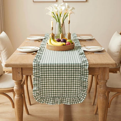 Eternal Beauty 14x120 Gingham Ruffle Table Runner - Image 9
