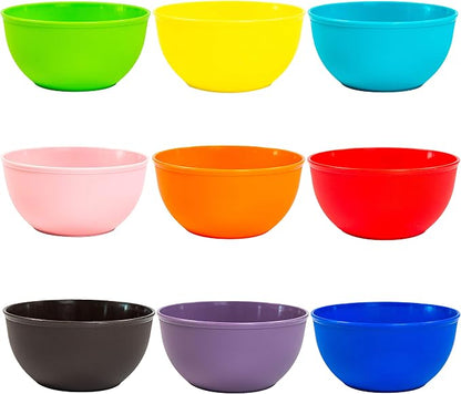 Youngever 9 Pack 10 Ounce Plastic Bowls, Kids Plastic Bowls - Image 2