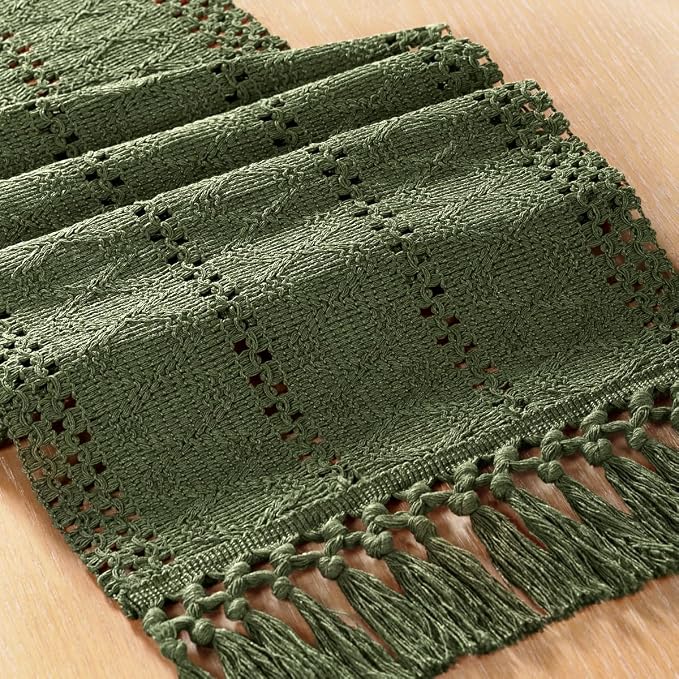 Boho Table Runner Summer Farmhouse Rustic Dining Dresser Scarf Home Decor | - Image 2