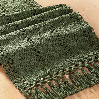 Boho Table Runner Summer Farmhouse Rustic Dining Dresser Scarf Home Decor | - Image 2
