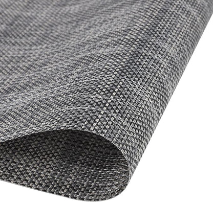 SHACOS Woven Vinyl Table Runners 12 x 54 inch Wipeable PVC Weave Table Runner Heat Resistant Runner for Dining Table Indoor Outdoor, Dark Gray