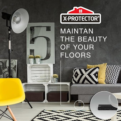 X-Protector Premium Felt Furniture Pads - 20 PCS 6 x 1/2" - Black Rectangular Pads with Tenacious Adhesive - Protects Hardwood, Laminate & Tile Floors