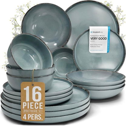 16 Piece Stoneware Dinnerware Set by PURELIVING