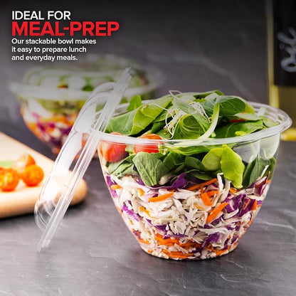 Plastic Bowls with Lids 48 Oz. Disposable To-Go Containers – Large Airtight - Image 6