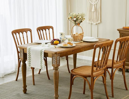 Wracra Embroidered Table Runner, Sage Green Table Runners 36 Inches Long | - Image 7