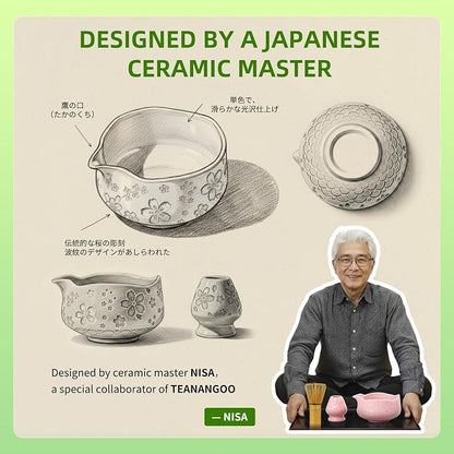 TEANAGOO 7-PCS Pink Matcha Whisk Set - Image 2