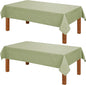 Hiasan 2 Pack Faux Linen Rectangle Tablecloth - Wrinkle and Stain Resistant Washable Table Cloth for Kitchen Dining Room Holiday Table Cover for Party Dinner, Green, 54 x 120 Inch