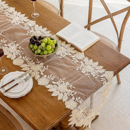 Embroidered Lace Table Runner - Image 7