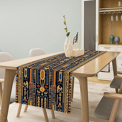 Retro Egypt Table Runner Vintage Ethnic Egyptian Ornament Tribal Dinner Runner - Image 2