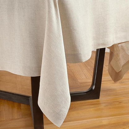 Solino Home Linen Flax Tablecloth 70 x 70 Inch - 100% Pure Linen Square Tablecloth - Machine Washable Table Cloth for Spring, Easter - Sonoma