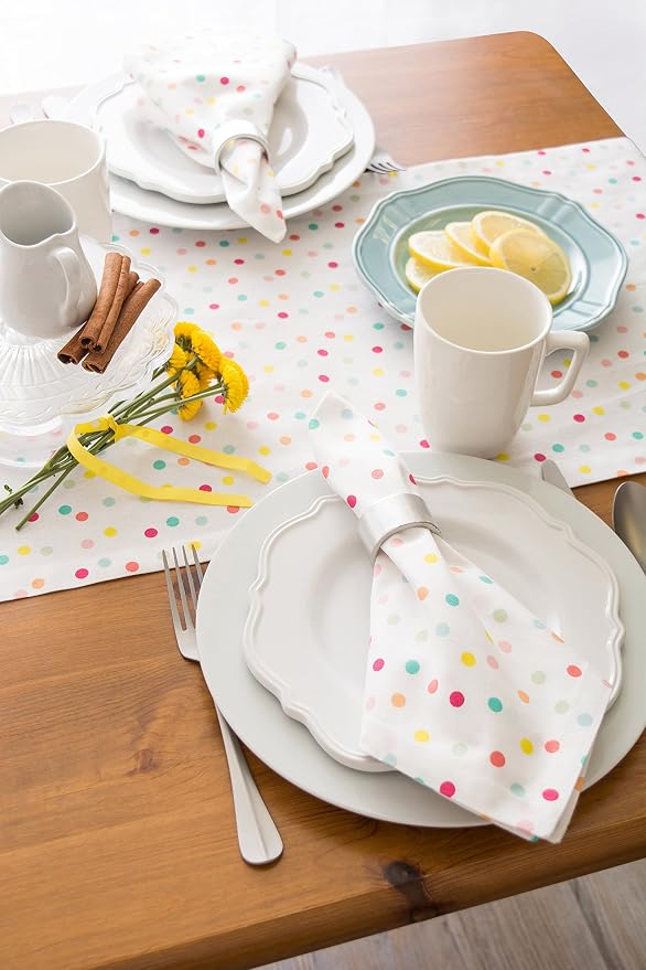 DII Polka Dot Party Print Tabletop Collection Reusable & Machine Washable - Image 6
