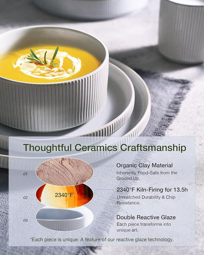 Famiware Star Ceramic Plates and Bowls Sets, Reactive Glaze Dishes - Image 5