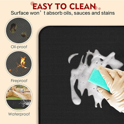 Heat Resistant Mats for Countertop,16x20 in Silicone Heat Resistant Mat for Air Fryer, Fireproof Pad for Coffee Maker,Toaster, Oven, Kitchen Countertop Protector Compatible with Ninja,COSORI, 1PCS